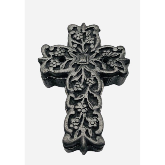 Vintage Torino Pewter Celtic Cross Brooch Pin & Small Trinket Box Crucifix Irish - Picture 2 of 8